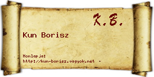 Kun Borisz névjegykártya